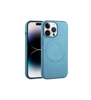 Apple iPhone 14 Pro Uyumlu Kılıf PU Deri M-safe Wireless Şarj Özellikli Zore Derix Kapak (Mavi)