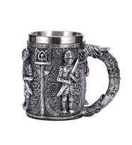 450Ml Ortaçağ Savaşçı Reçine Paslanmaz Çelik Bira Kupası Şövalye Stein Retro Tankard Yaratıcı Kupa