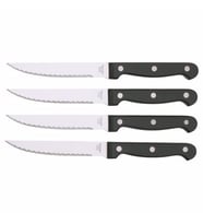 4 Adet Bıçak Seti IKEA Çok Amaçlı MeridyenDukkan 22 Cm Siyah-Paslanmaz Çelik 4 Lü Set