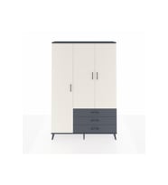 Arges Dolap 6 Raflı 3 Çekmeceli Tek Askılı 132x30x195 Antrasit-Aytaşı/Antrasit