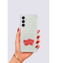 Samsung Galaxy S24 Kartlıklı Pozitif Enerji Desenli Kılıf