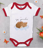 BK Kids İyi Geceler Tasarımlı Kırmızı Bebek Body Zıbın-1