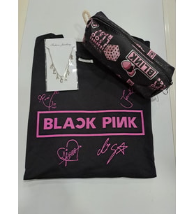 BLACKPİNK UNİSEX T-SHİRT KALEMLİK KOLYE KOMBİN