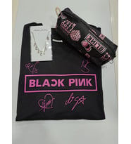 BLACKPİNK UNİSEX T-SHİRT KALEMLİK KOLYE KOMBİN