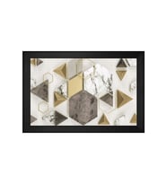 Soyut Şekiller Motifli Kanvas Tablo 80 x 110 cm Siyah Çerçeve