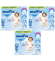 Molfix Bebek Bezi Beden:6 (15+KG) Extra Large 114 Adet Aylık Fırsat Pk