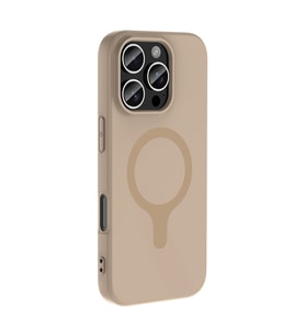 iPhone 16 Pro Max Kılıf M-Safe Şarj Özellikli Aris Silikon Kılıf Krem