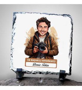 Kişiye Özel Hediye Karikatürlü En Başarılı Erkek Fotoğrafçı Dekoratif Taş