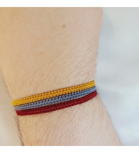 Crystal Atelier Gri Hardal Bordo Örgü Makrome 3’lü Bileklik - Unisex El Yapımı Ayarlanabilir Şık Trend Kombin Seti - Makrome Bileklik - Örgü Bileklik - Gri Hardal Bordo Bileklik - Hediye Bileklik - İp Bileklik - Günlük Bijuteri Bileklik - Spor Bileklik