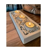 Tabaklı Beton Mumluk Taşlar Tealight Mumlar Dahil değil