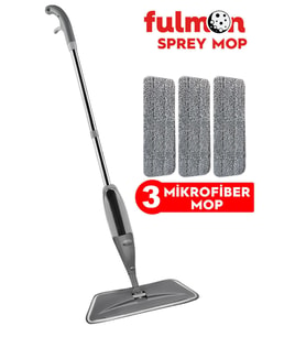 FULMON SPREY MOP GRİ 3 MİKROFİBER MOP SET
