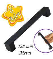 8 Adet Bihter Desenli Kulp 128 mm Siyah Mutfak Kulpu Çekmece Dolap Kapak Kulbu Metal  Mobilya Dolabı