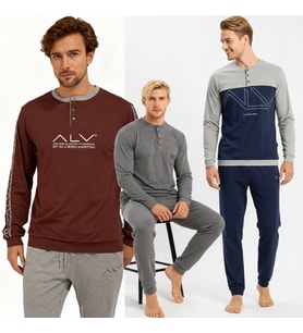 Erkek Pamuklu 3 Adet 2'li Pijama Takımı BB2234