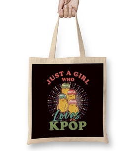 Girl Who Loves Korean Pop Music K-Pop Korea Birds Singers Bez Çanta Uzun Saplı