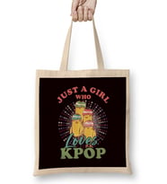 Girl Who Loves Korean Pop Music K-Pop Korea Birds Singers Bez Çanta Uzun Saplı
