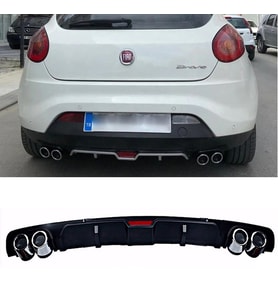 Fiat Bravo Siyah Difüzör 4 Krom Egzoz Görünümlü Difizör Arka Ek Body Kit 2006 -2016