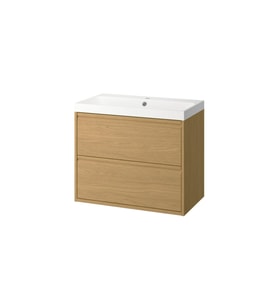 Lavabo Dolabı Kombinasyonu, Meşe Görünümlü, 80x48x69 cm