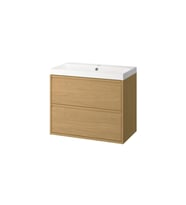 Lavabo Dolabı Kombinasyonu, Meşe Görünümlü, 80x48x69 cm