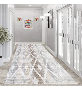 Eliana Home Dijital Baskı Yıkanabilir Kaymaz Taban Salon Halısı Ve Yolluk LN140-FNL445 (Krem)