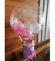 SEVGİLİLER GÜNÜ ÇİÇEKLİ BALON KUTUSU
