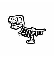 Dinozor Fosil Araba Sticker siyah 15X11 CM (Siyah)