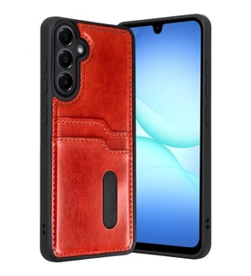 Northcity Samsung Galaxy A17 5G Uyumlu Sara Kartvizitli Deri Kılıf - Kırmızı