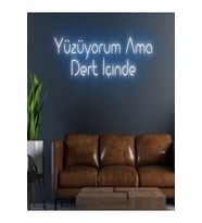 Yüzüyorum Ama Dert İçinde Yazılı Neon Tabela