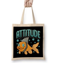 Attitude Of A Shark Funny Self Confidence Pun Bez Çanta Uzun Saplı