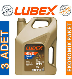 Lubex Primus FM 5W-30 7 Lt Tam Sentetik Motor Yağı (3 Adet)