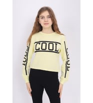 Toontoy Kız Çocuk Cool Baskılı Sweatshirt (Sarı)