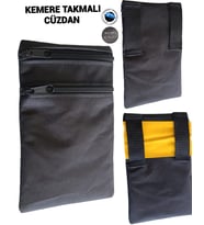 KEMER CÜZDANI TELEFON KILIFI (Düz Siyah)