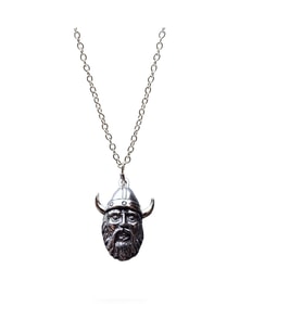 Viking Savaşçı Sakallı Adam Kolye (Gümüş)