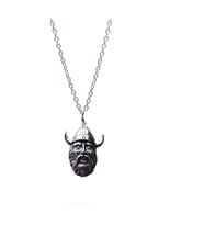 Viking Savaşçı Sakallı Adam Kolye (Gümüş)