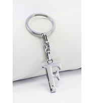 Gümüş Renkli Metal F Harfi Anahtarlık / Harfli Çanta Süsü (Standart)