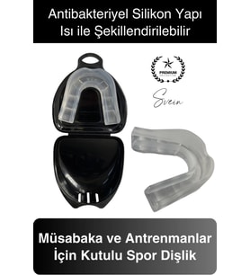 Silikon Medikal Boks Dişliği Şeffaf Kutulu Kick Boks Muay Thai Karate Judo Ağız Koruma Dişlik