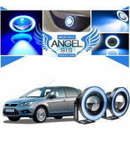 Ford Focus 2,5 Uyumlu, Universal Mercekli Led Angel Sis Farı, 76mm Buz Mavi Renk