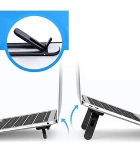 2 Kademeli Katlanabilir ve Yapışkanlı Laptop Standı Siyah (5680)