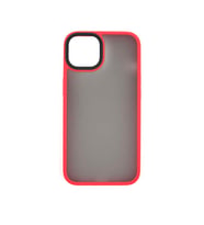 iPhone 13 Mini Kılıf Kenarları Renkli Arkası Mat Kılıf (Kırmızı)
