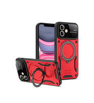 Apple İphone 11 Kılıf Joy Lens Standlı Kapak - Kırmızı