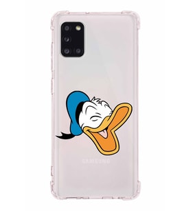 Samsung Galaxy A31  Köşe Korumalı Antişok Kapak Donald Duck Tasarımlı Şeffaf  Kılıf