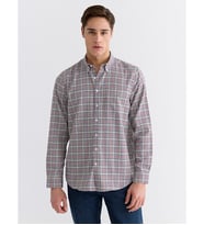 LCWAIKIKI Classic Kahverengi Regular Fit Ekose Erkek Gömlek
