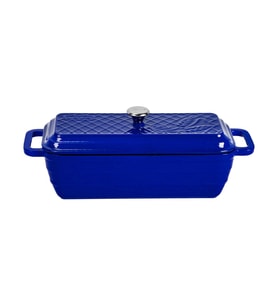 Lava Döküm Ekmek Tenceresi / Terrine Serisi. Ölçü 11x31cm. (Mavi)