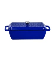 Lava Döküm Ekmek Tenceresi / Terrine Serisi. Ölçü 11x31cm. (Mavi)