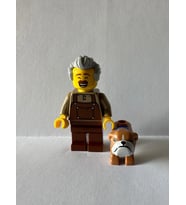 Orjinal Lego Minifigür Man with Dog