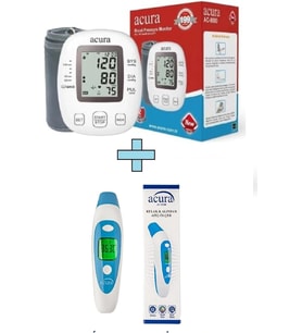 Ac-9080 Koldan Ölçer Tansiyon Aleti + Çanta+Pil Hediyeli Ac-9280 Kulaktan & Alından Ateş Ölçer