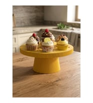 24 Cm Cupcake Standı Kurabiye Standı Pasta Standı Çiçek Dekoratif Stand Sarı