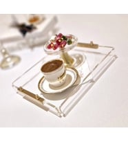 Agbtrend GOLD TRAY -S- Dekorasyon ve Sunum Tepsisi (Şeffaf)