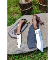 İsme Özel 2'li Outdoor Kamp Seti Bıçak Kamp Çakı Deri Kılıf Set