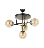 AVONNI AV-60327-4T-BSY Siyah Boyalı Modern Avize E27 Metal Cam 40cm