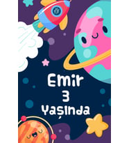 Sevimi Uzay Temalı Doğum Günü Afişi 50x70 cm